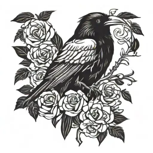 Vallkyrie With Raven On Shoulder