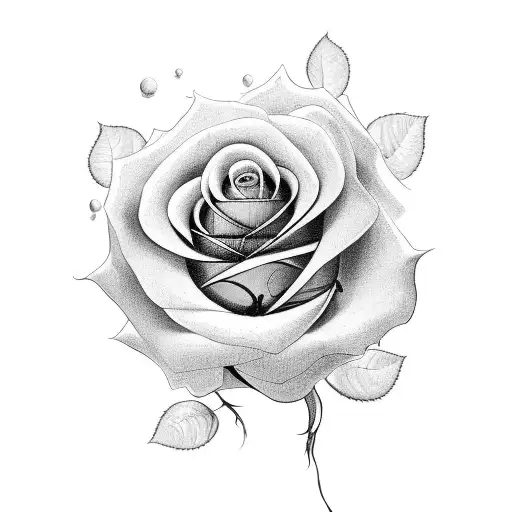 A Surreal Rose Under A Smiling Spider