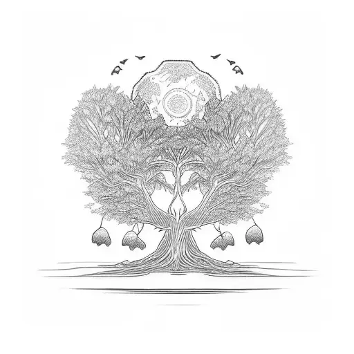 Tree Of Life With Mother And Son