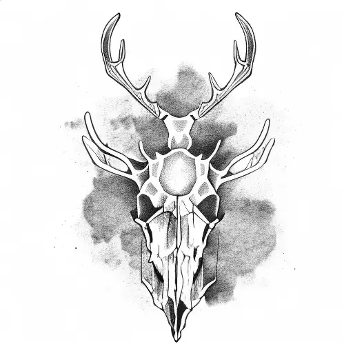 Black Deer Skull With Archery And Hunting Incorporated