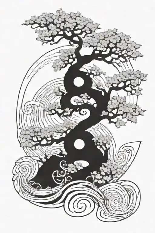 Bonsai Tree Universe Becomes A Wave Forming A Golden Spiral