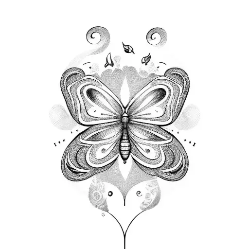 A Serene Outdoor Landscape With A Butterfly Transforming Into A Music Note