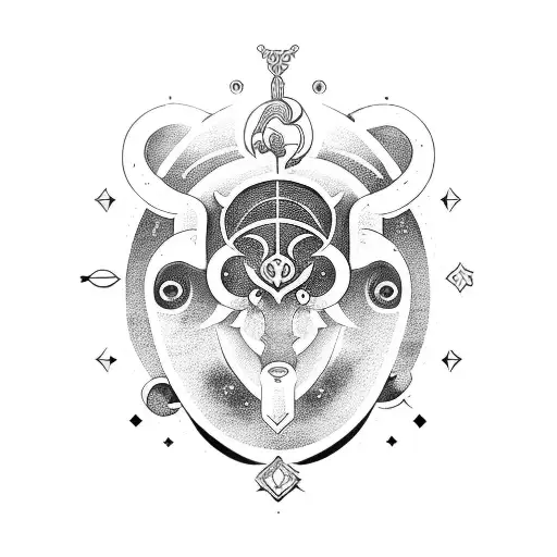 Zodiac Sign Libra In Negative Space Tattoo Style