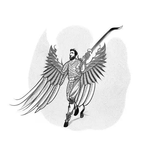 A Man With Wings And A Sword