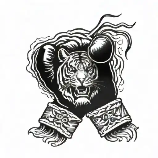 A Boxing Glove Transforming Into A Fierce Tiger Mid-strike
