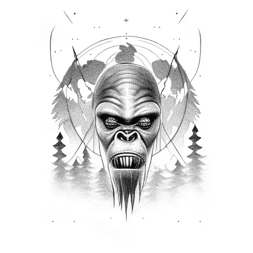 Alien Ship Beaming Up Sasquatch