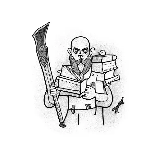 Man With Book And Axe