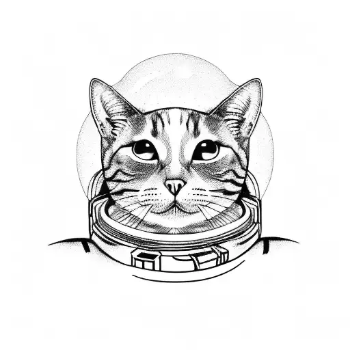 The Cat Felix Astronaut Meditating On The Full Moon