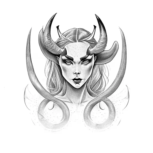 Evil Woman With Horns