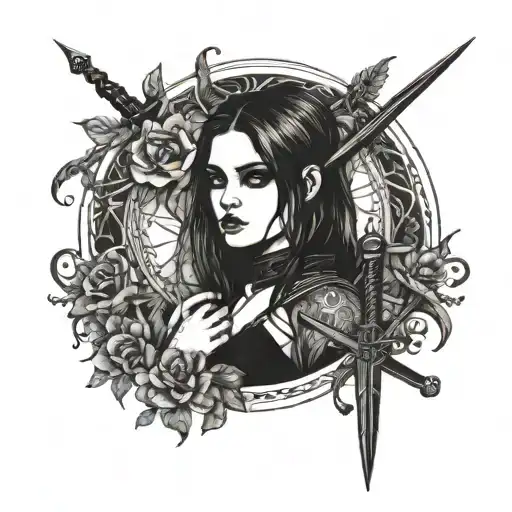 Goth Girl With Sword
