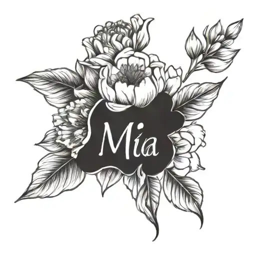 A Unique Design Combining April Birth Flowers And Mia's Name In A Creative Way