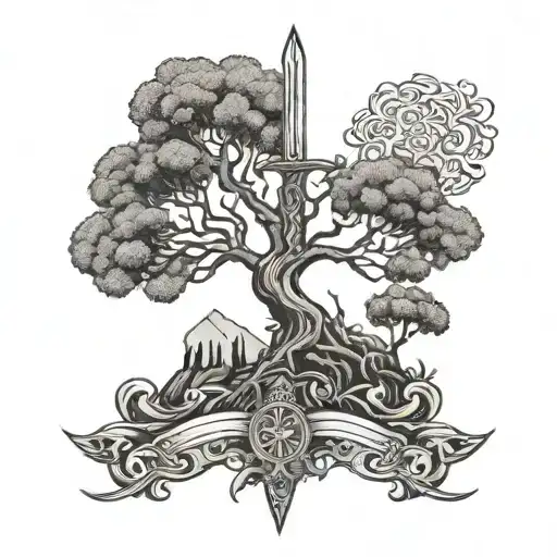 Tree Of Life With Sword