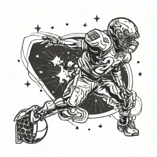 A Celestial Football Player In A Space-themed Uniform