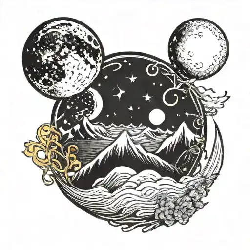 Yellow Ball And A Moon