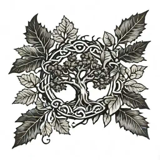 Oak Tree And Wreath Crown