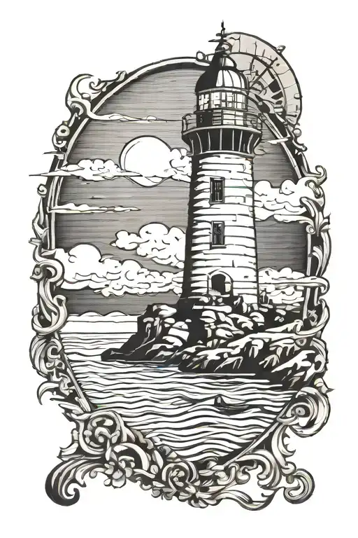 Tarrot The Tower Card With A Lighthouse As Tower