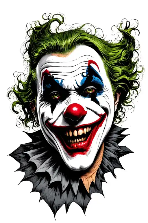 Joker Clown Scary Tattoo Design