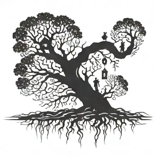 Haunted Tree With Hanging People Upside Down