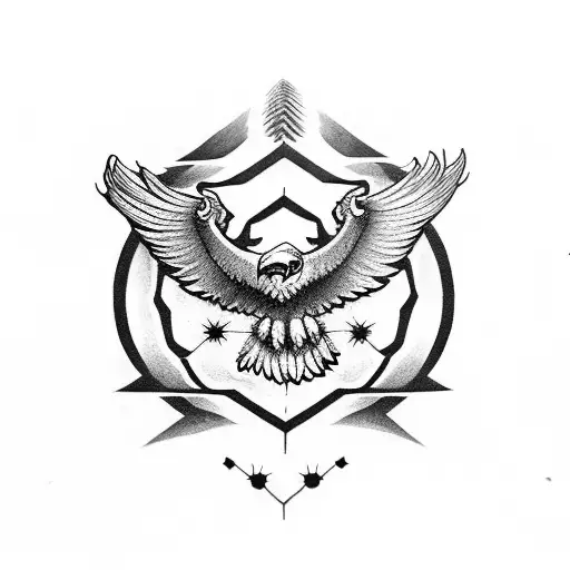 Eagle Flying That Has A Dear Skull For A Head Flying