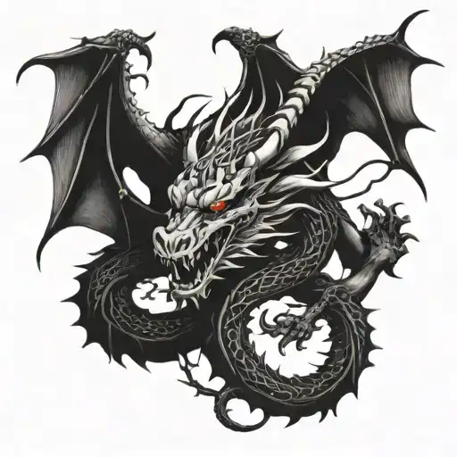 Dragon With Skulls