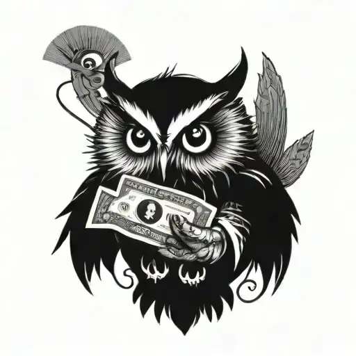 An Owl With Money In His Hands