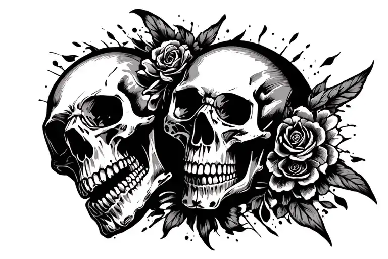 Biker Skull In A Tattoo Style