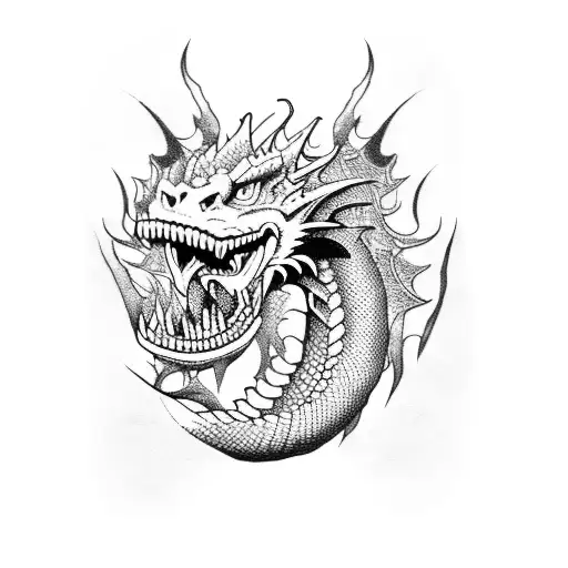 A Dragon Whose Fire Mouth Is The Map Of Iran