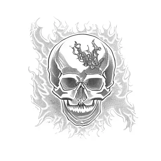 Skull Engulfed In Flames