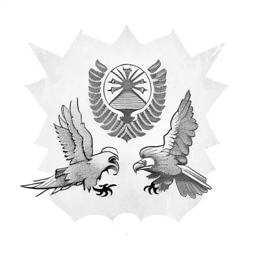 Greek Flag With Eagle