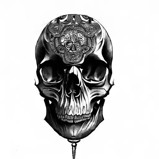 A Human Skull Leg Sleeve