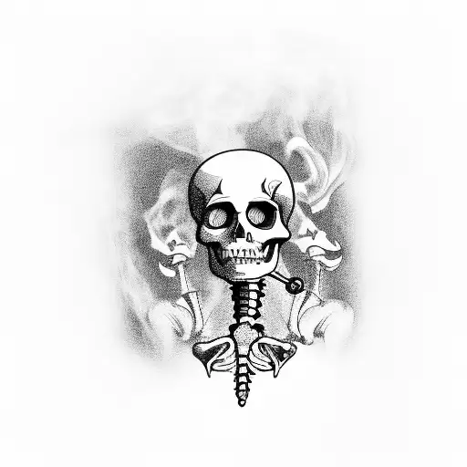 Skeleton With A Cigarette