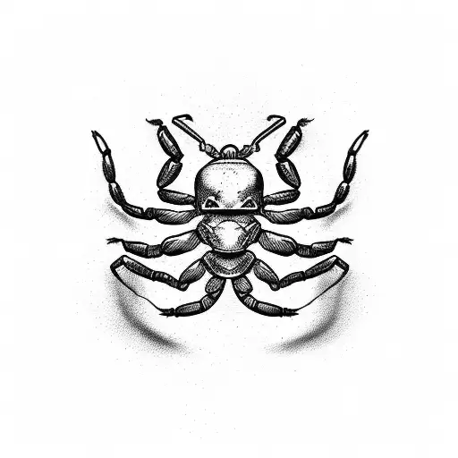 Scorpion In Black Without Shadow