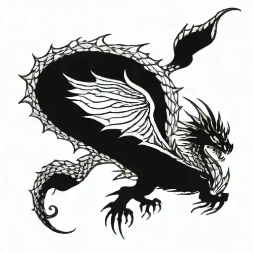 Top View Dragon Flying