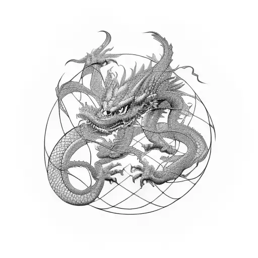 Three Dragon Like Fish Sleeve