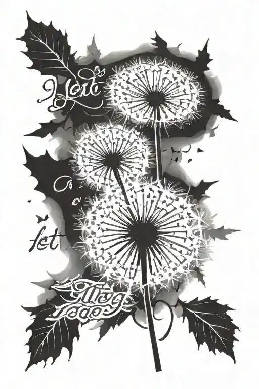 Dandelion With Words 'Let Go'