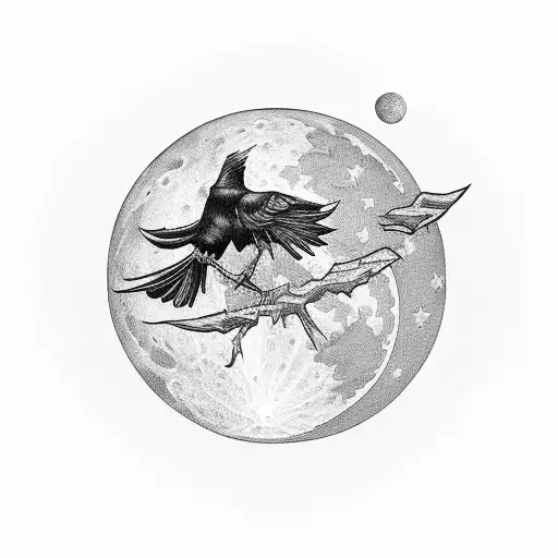 Raven Over Moon
