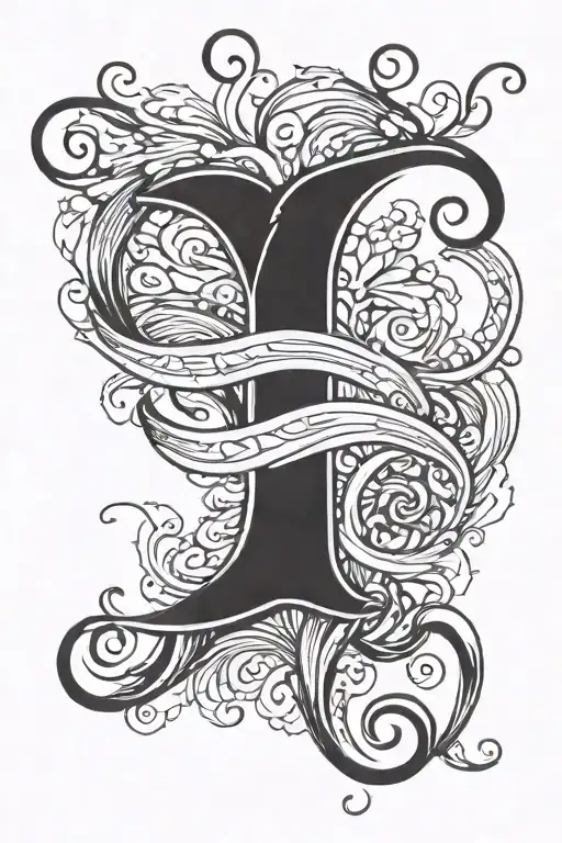 Letter K Written In Elegant Script