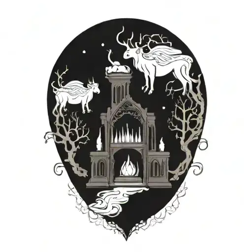 Sacrificial Altar Surrounded By Ghosts