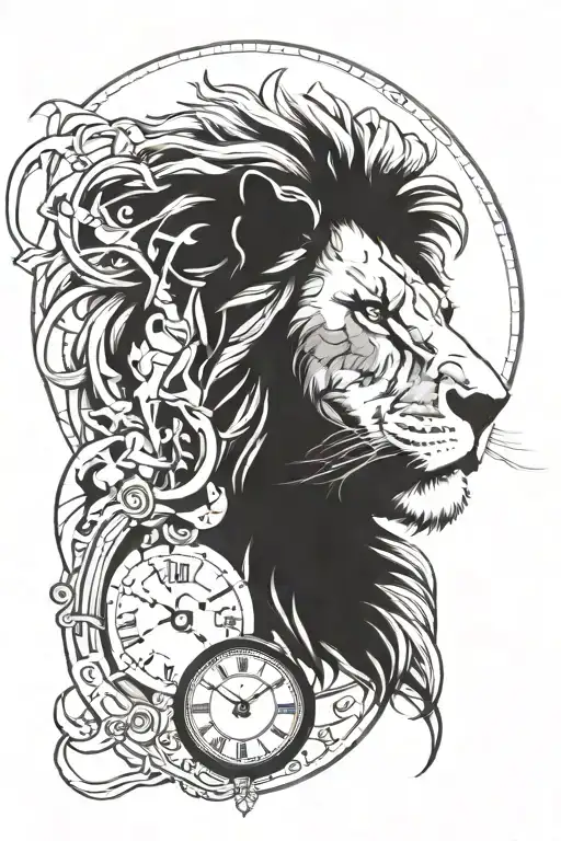 Lion Head With Birth Clock Embedded
