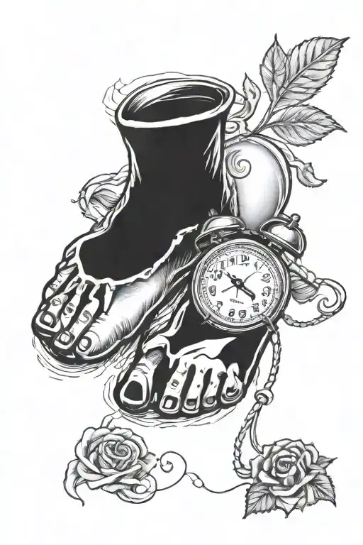 Baby Feet With Clock Embedded