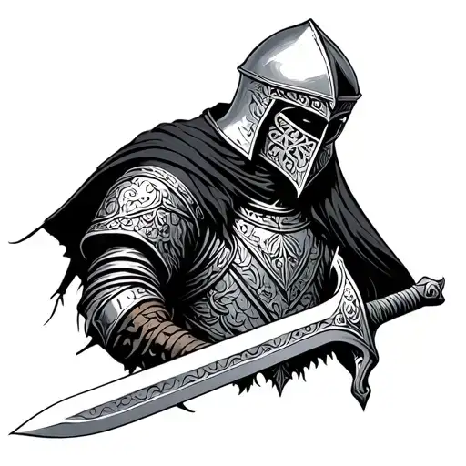 Small Knight Holding A Sword