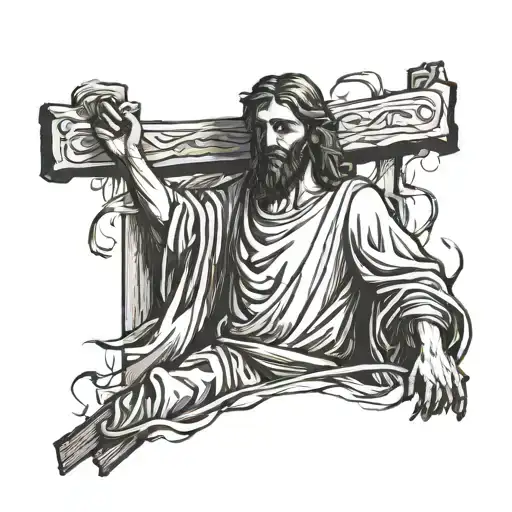 Jesus Walking With The Cross