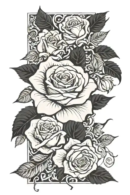 Rose And It's Vine And Leaves Forearm Sleeve