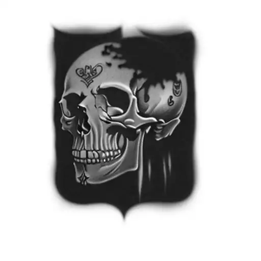 A Skull On A Black Background