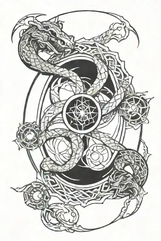 Transmutation Circle And Ouroboros Snake