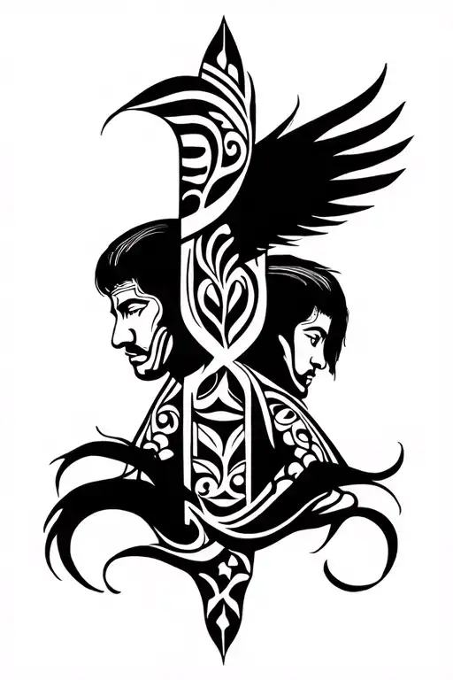 A Tattoo About Brotherhood In Maori Style