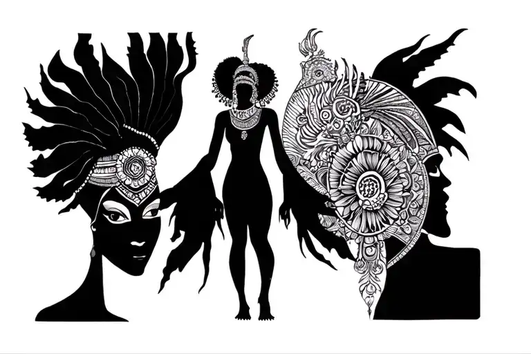 African Goddess Surrounded