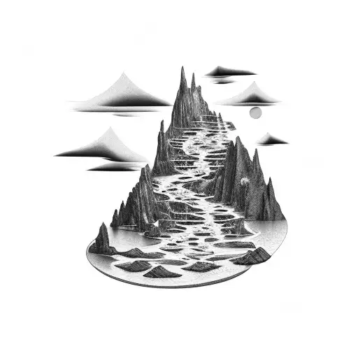 Vertical Waterfall Landscape