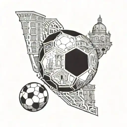 A Soccer Ball Made Up Of Intricate Italian Architecture