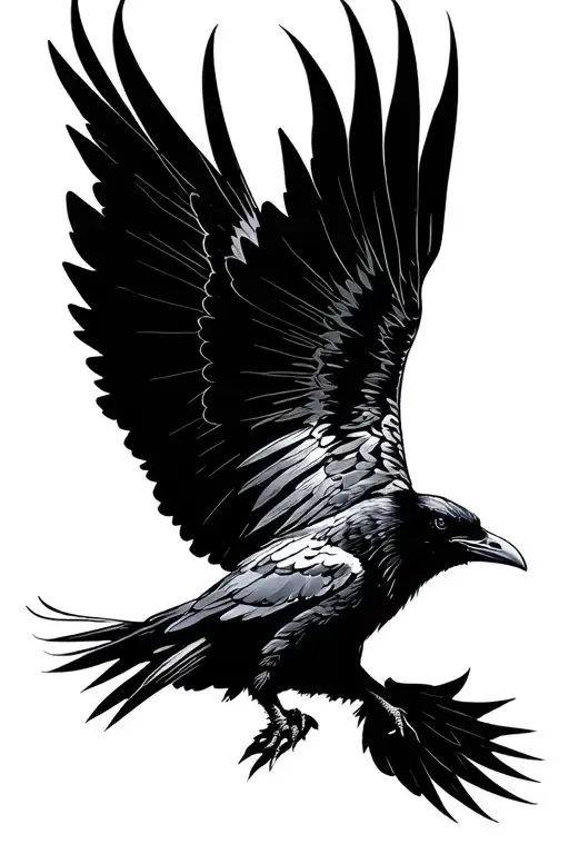 Raven Flying